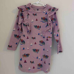 Tea A-Line Ruffle Shoulder Dress 5